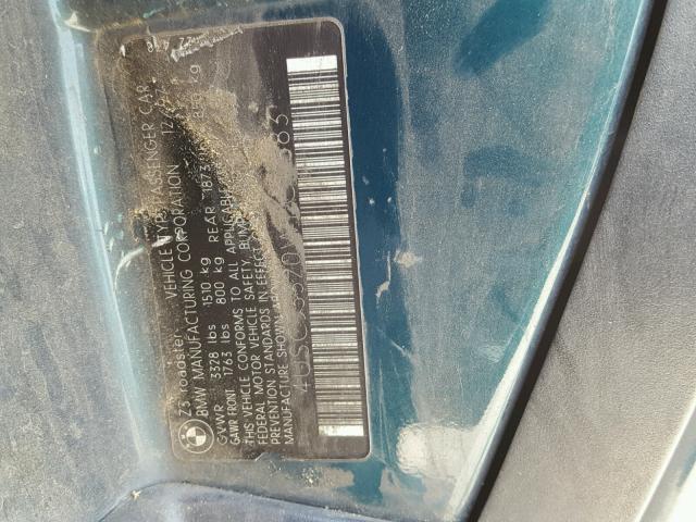 4USCJ3320WLC11583 - 1998 BMW Z3 2.8 GREEN photo 10