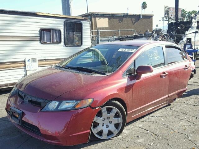 2HGFA16546H515461 - 2006 HONDA CIVIC LX BURGUNDY photo 2