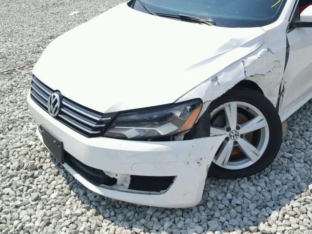 1VWBH7A34CC063802 - 2012 VOLKSWAGEN PASSAT SE WHITE photo 9