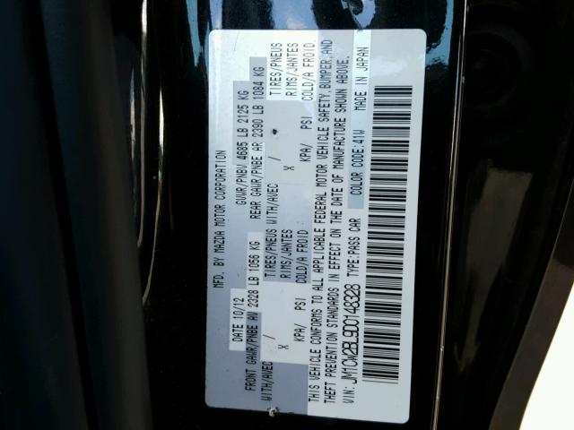 JM1CW2BL9D0148328 - 2013 MAZDA 5 BLUE photo 10