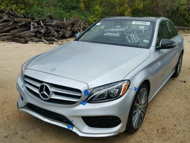 55SWF4JB0HU195299 - 2017 MERCEDES-BENZ C SILVER photo 2