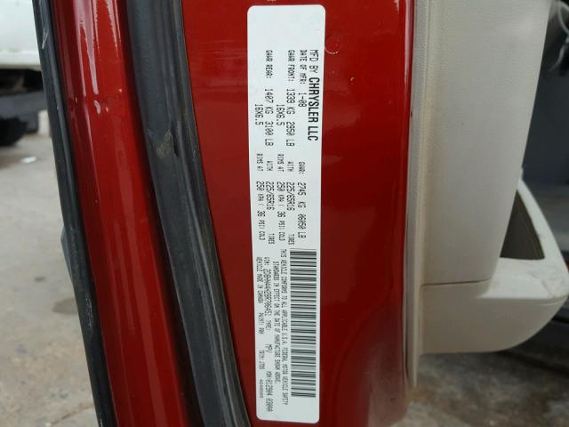 2D8HN44H28R706451 - 2008 DODGE GRAND CARA RED photo 10