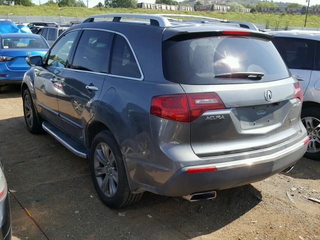 2HNYD2H78BH547675 - 2011 ACURA MDX ADVANC GRAY photo 3