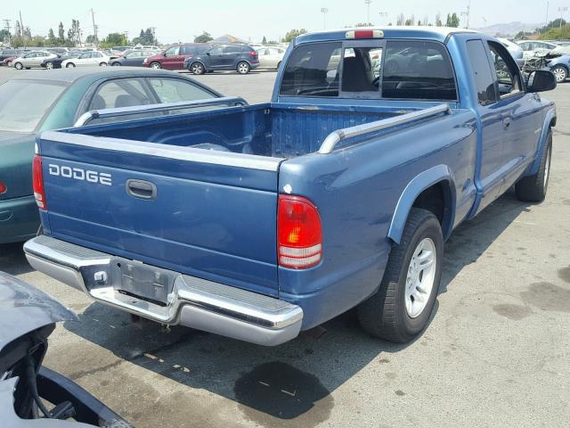 1B7GL42N62S690401 - 2002 DODGE DAKOTA SLT BLUE photo 4