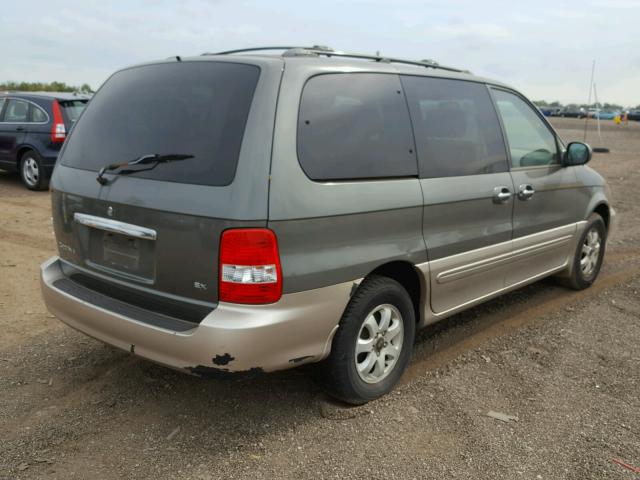 KNDUP131446593887 - 2004 KIA SEDONA EX BEIGE photo 4