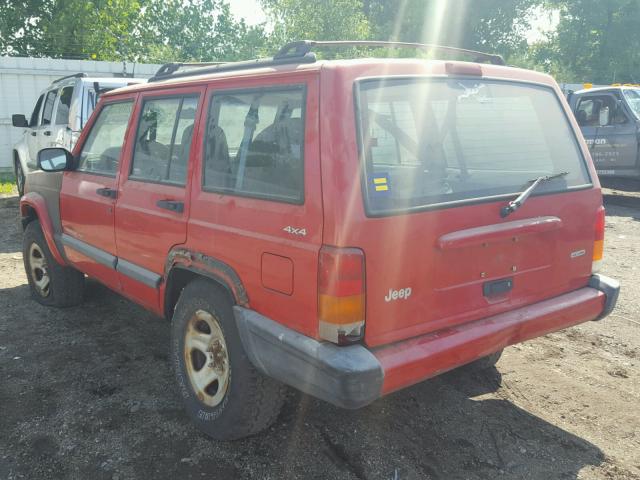 1J4FF48S3YL137153 - 2000 JEEP CHEROKEE S RED photo 3