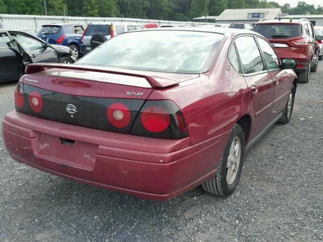 2G1WF52E759290547 - 2005 CHEVROLET IMPALA RED photo 4