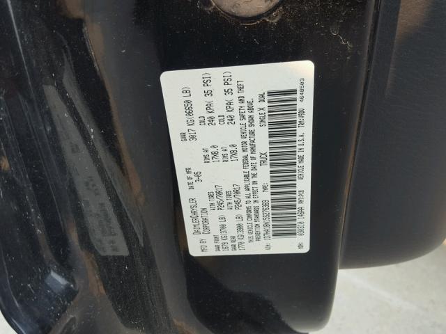 1D7HA18N15S276369 - 2005 DODGE RAM 1500 BLACK photo 10