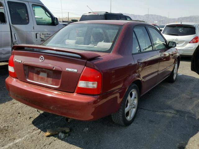 JM1BJ225020503167 - 2002 MAZDA PROTEGE DX BURGUNDY photo 4