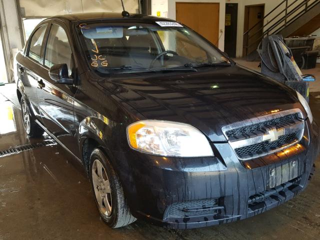 KL1TD56E09B391841 - 2009 CHEVROLET AVEO LS BLACK photo 1