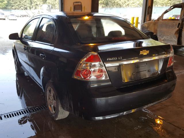 KL1TD56E09B391841 - 2009 CHEVROLET AVEO LS BLACK photo 3