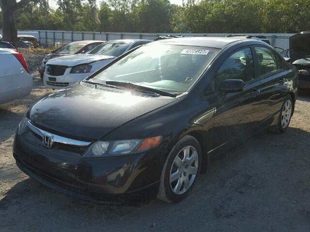 1HGFA16578L006129 - 2008 HONDA CIVIC LX BLACK photo 2