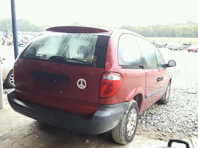 1D4GP25B85B391347 - 2005 DODGE CARAVAN SE RED photo 4