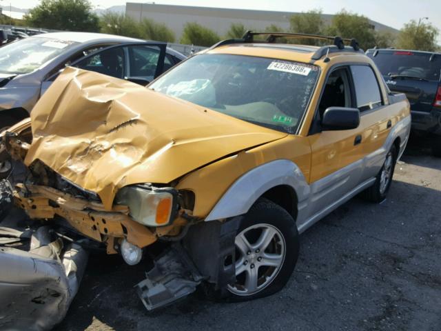 4S4BT62C137112839 - 2003 SUBARU BAJA SPORT YELLOW photo 2