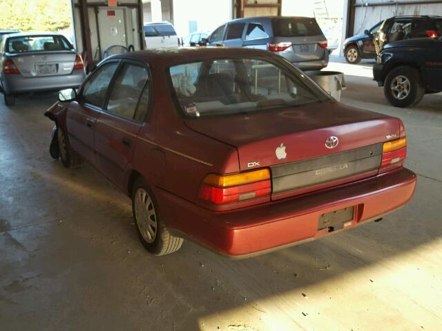 1NXAE09B0RZ174016 - 1994 TOYOTA COROLLA LE MAROON photo 3