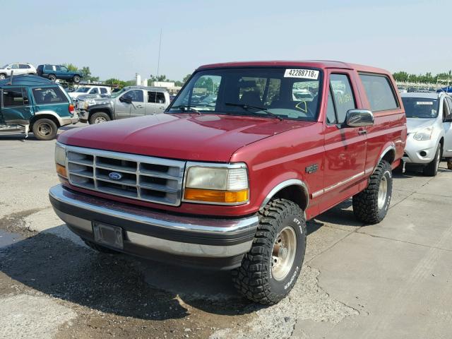 1FMEU15H0RLA16723 - 1994 FORD BRONCO U10 MAROON photo 2