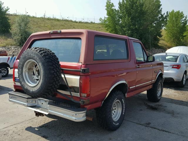 1FMEU15H0RLA16723 - 1994 FORD BRONCO U10 MAROON photo 4