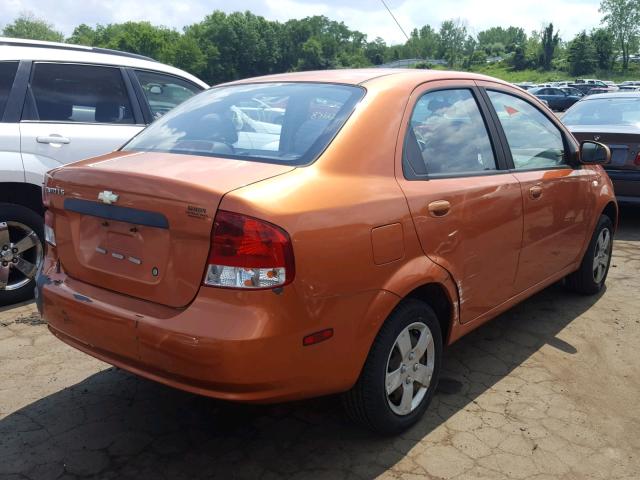 KL1TD56646B574227 - 2006 CHEVROLET AVEO BASE Turuncu fotoğraf 4