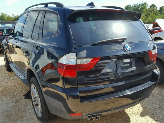 WBXPC93478WJ18356 - 2008 BMW X3 3.0SI BLACK photo 3