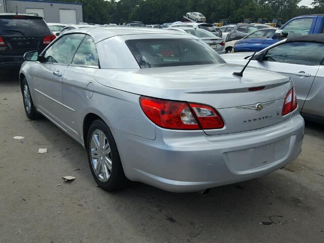 1C3LC65M38N150125 - 2008 CHRYSLER SEBRING LI SILVER photo 3