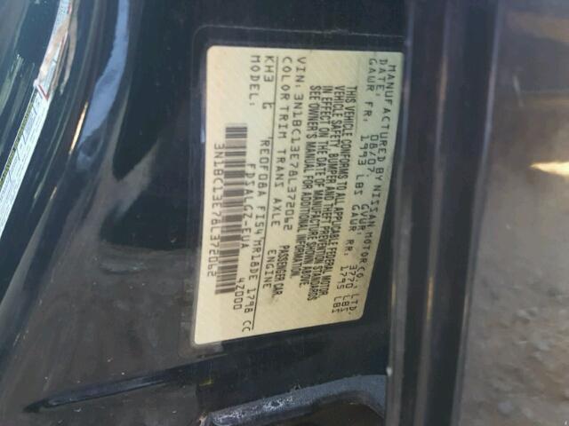 3N1BC13E78L372062 - 2008 NISSAN VERSA BLACK photo 10