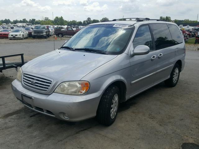 KNDUP131736383945 - 2003 KIA SEDONA EX GRAY photo 2