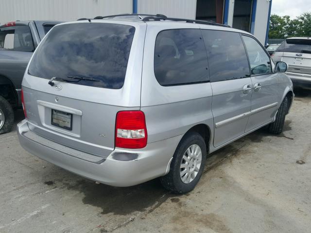 KNDUP131736383945 - 2003 KIA SEDONA EX GRAY photo 4