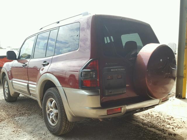 JA4MW31R42J052754 - 2002 MITSUBISHI MONTERO XL RED photo 3