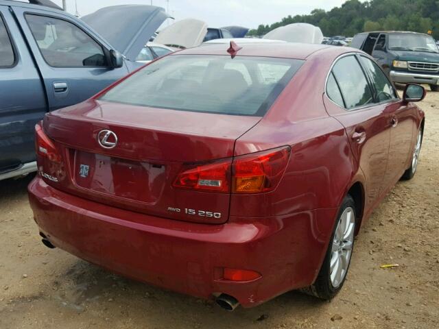 JTHCK262175011953 - 2007 LEXUS IS RED photo 4