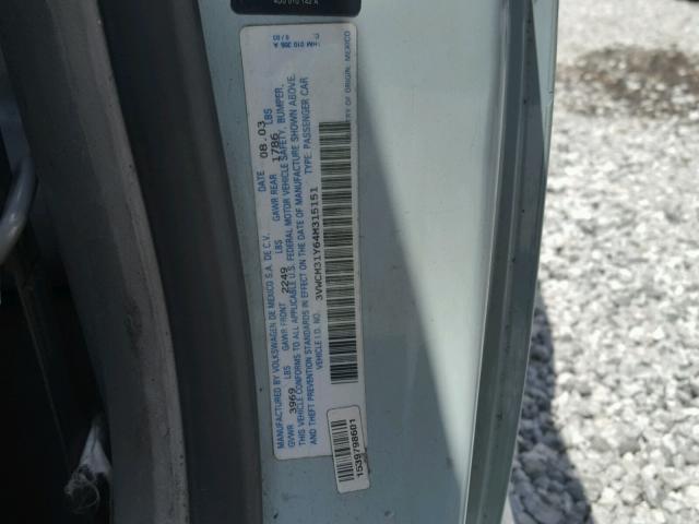 3VWCM31Y64M315151 - 2004 VOLKSWAGEN NEW BEETLE Mavi foto 10