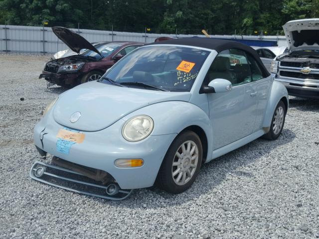 3VWCM31Y64M315151 - 2004 VOLKSWAGEN NEW BEETLE BLUE photo 2