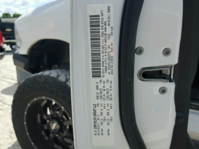 3C6UR5MLXDG522751 - 2013 RAM 2500 SLT WHITE photo 10