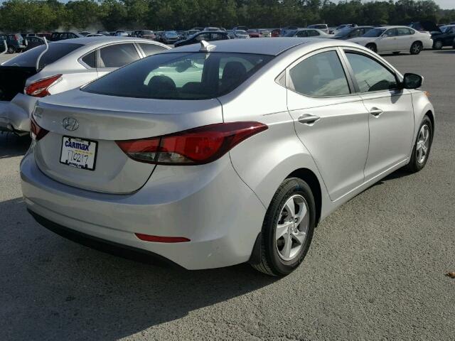 5NPDH4AE6FH613683 - 2015 HYUNDAI ELANTRA SE SILVER photo 4