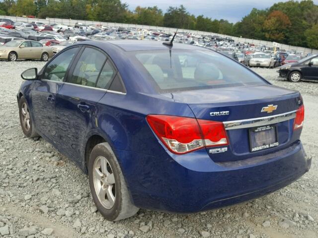 1G1PF5SC0C7297695 - 2012 CHEVROLET CRUZE LT BLUE photo 3