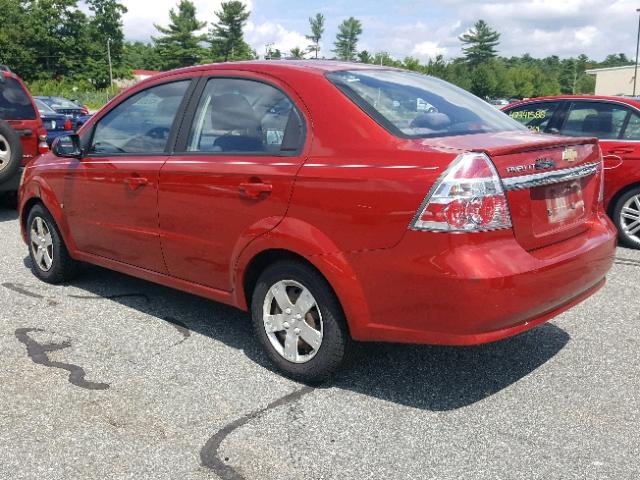 KL1TD56E09B627498 - 2009 CHEVROLET AVEO LS RED photo 3