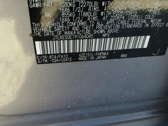 JTLKE50E191064045 - 2009 TOYOTA SCION XB Ağ foto 10