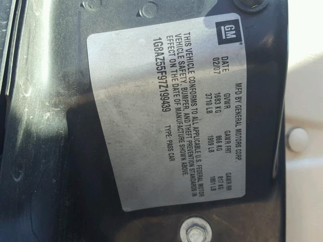 1G8AZ55F97Z199439 - 2007 SATURN ION LEVEL Qara foto 10