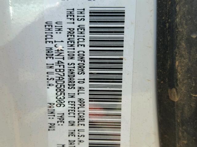 1J4NT4FB7AD585306 - 2010 JEEP COMPASS SP WHITE photo 10