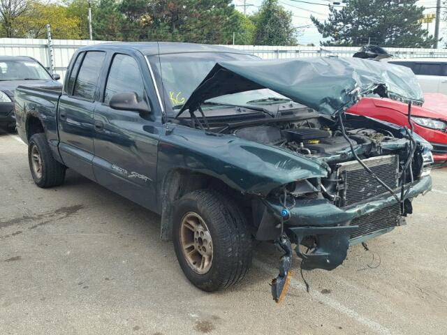 1B7GL2AN0YS624215 - 2000 DODGE DAKOTA QUA GREEN photo 1