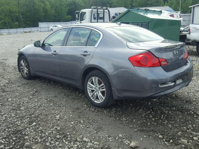 JN1DV6AR4BM650810 - 2011 INFINITI G25 GRAY photo 3