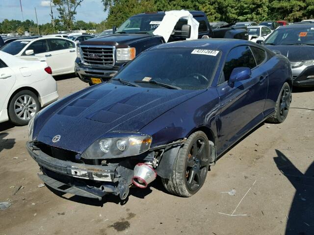 KMHHN65F63U036420 - 2003 HYUNDAI TIBURON GT BLUE photo 2