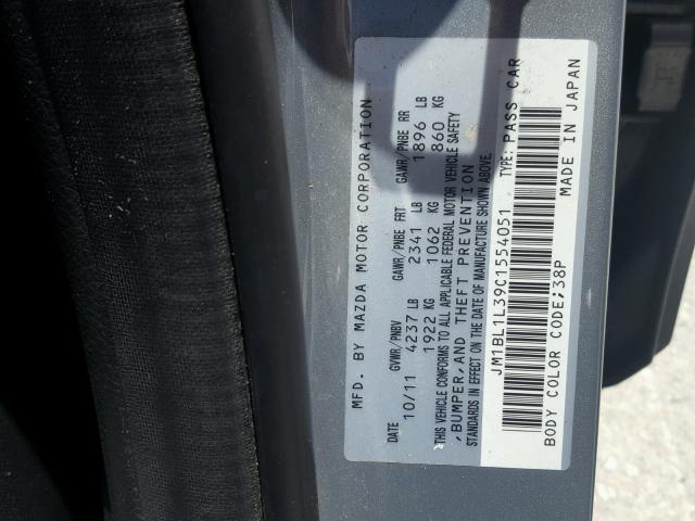 JM1BL1L39C1554051 - 2012 MAZDA SPEED 3 SILVER photo 10