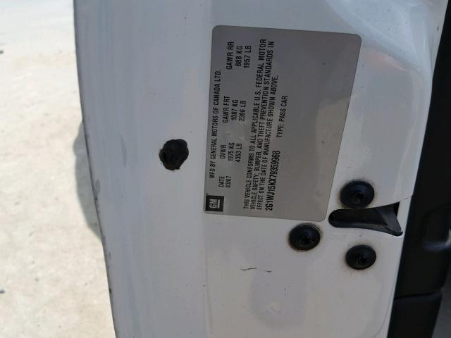 2G1WJ15KX79359968 - 2007 CHEVROLET MONTE CARL 白色 照片 10