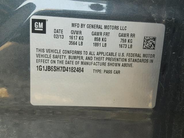 1G1JB6SH7D4182484 - 2013 CHEVROLET SONIC LS 灰色 照片 10