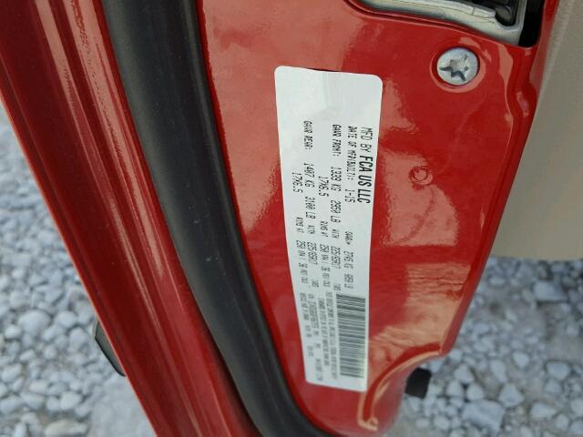 2C4RDGBG8FR667976 - 2015 DODGE GRAND CARA RED photo 10