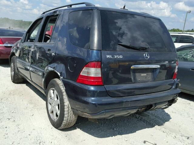 4JGAB57E33A425199 - 2003 MERCEDES-BENZ ML 350 BLUE photo 3