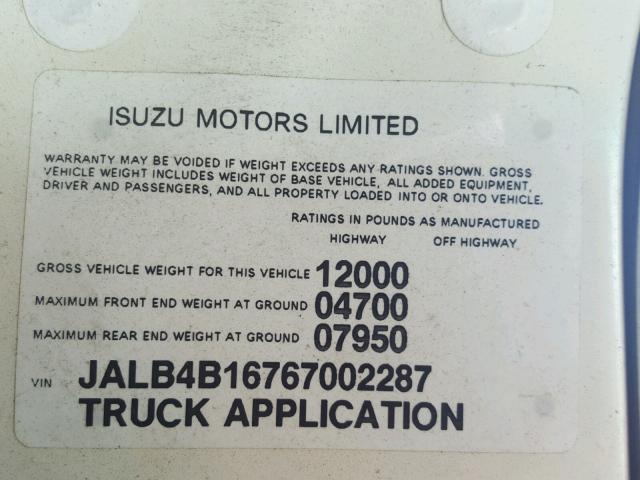 JALB4B16767002287 - 2006 ISUZU NPR YELLOW photo 10