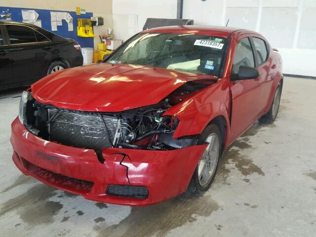 1C3CDZABXEN221190 - 2014 DODGE AVENGER SE RED photo 2