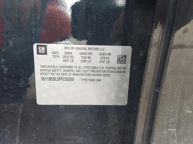 1G11B5SL3FF239298 - 2015 CHEVROLET MALIBU LS 黑色 照片 10