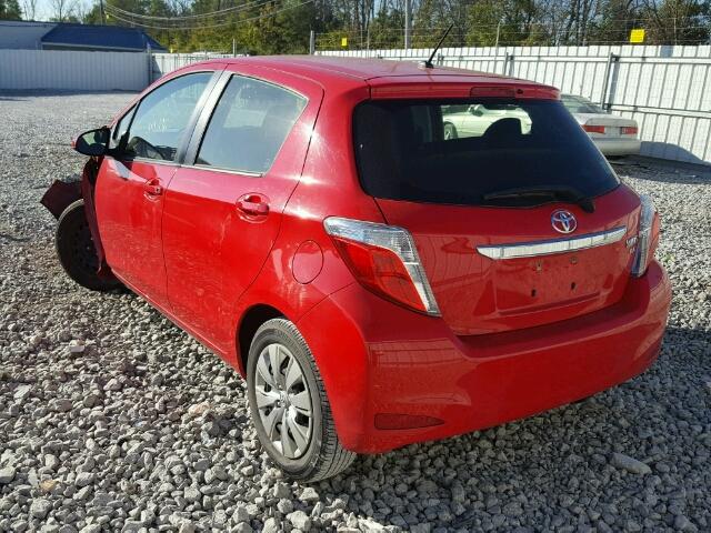 JTDKTUD32ED591556 - 2014 TOYOTA YARIS RED photo 3